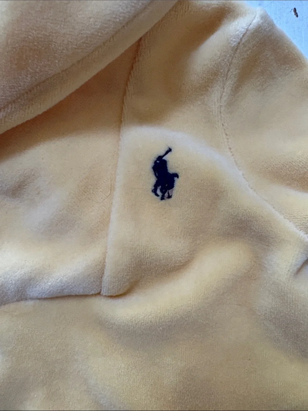 Ralph Lauren Yellow Fleece Footed Baby One-Piece